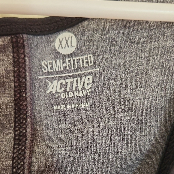 Old Navy Charcoal Gray Racerback Tank with Black Trim - Picture 2 of 4